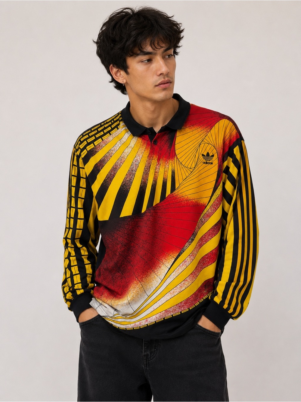 Vintage Adidas Originals Goalkeeper Template Jersey Trefoil Long Sleeve Shirt XL